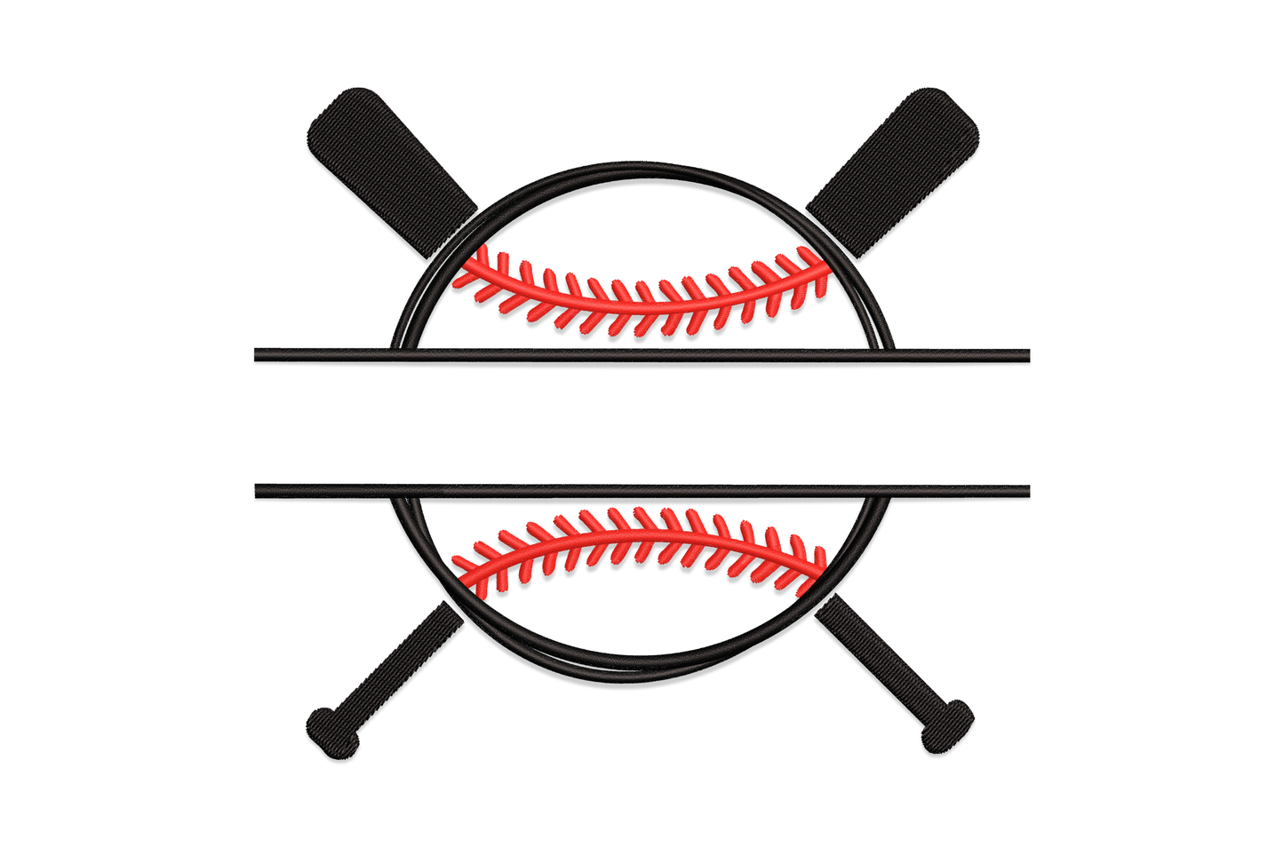 Baseball emblem with crossed bats embroidery, navy blue and white sports badge design on white background