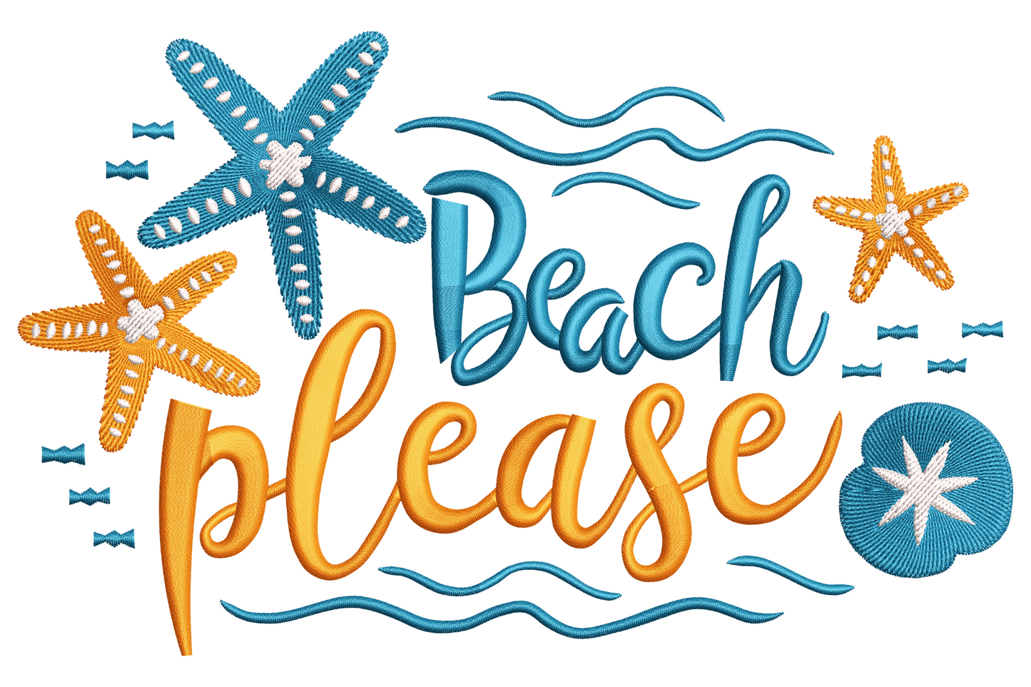 Beach Please Machine Embroidery Design