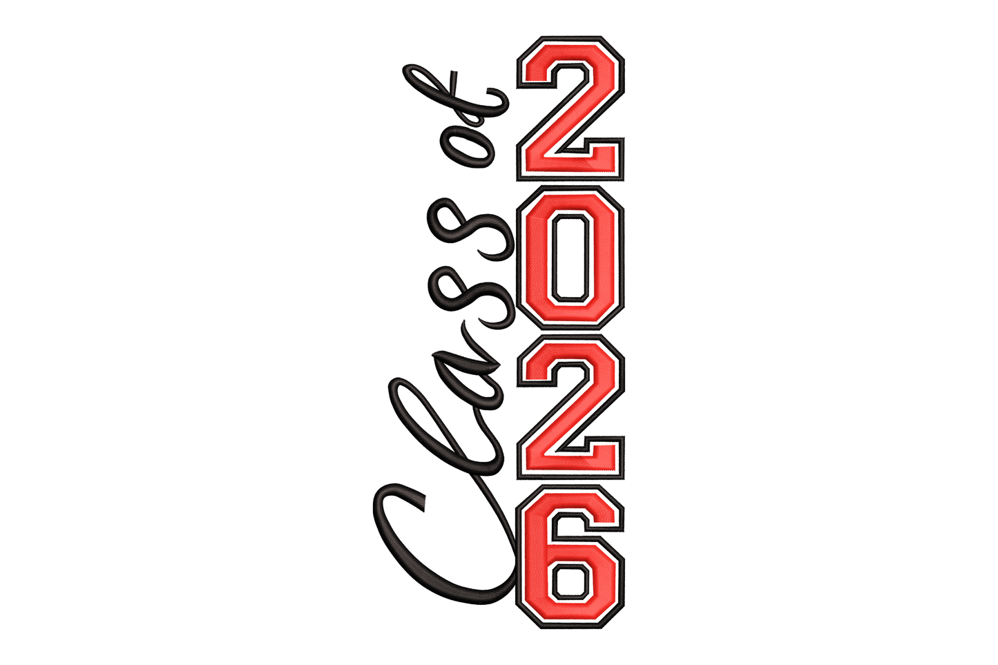 Text 'Class of 2026' in red and black on a white background