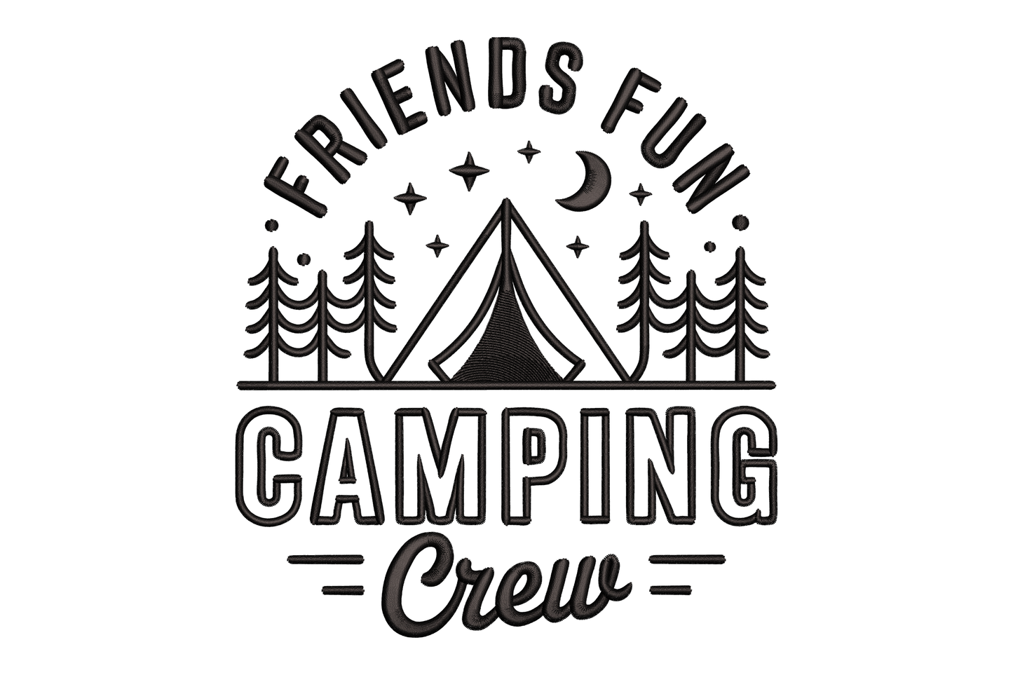 Friends Fun Camping Crew Embroidery Design