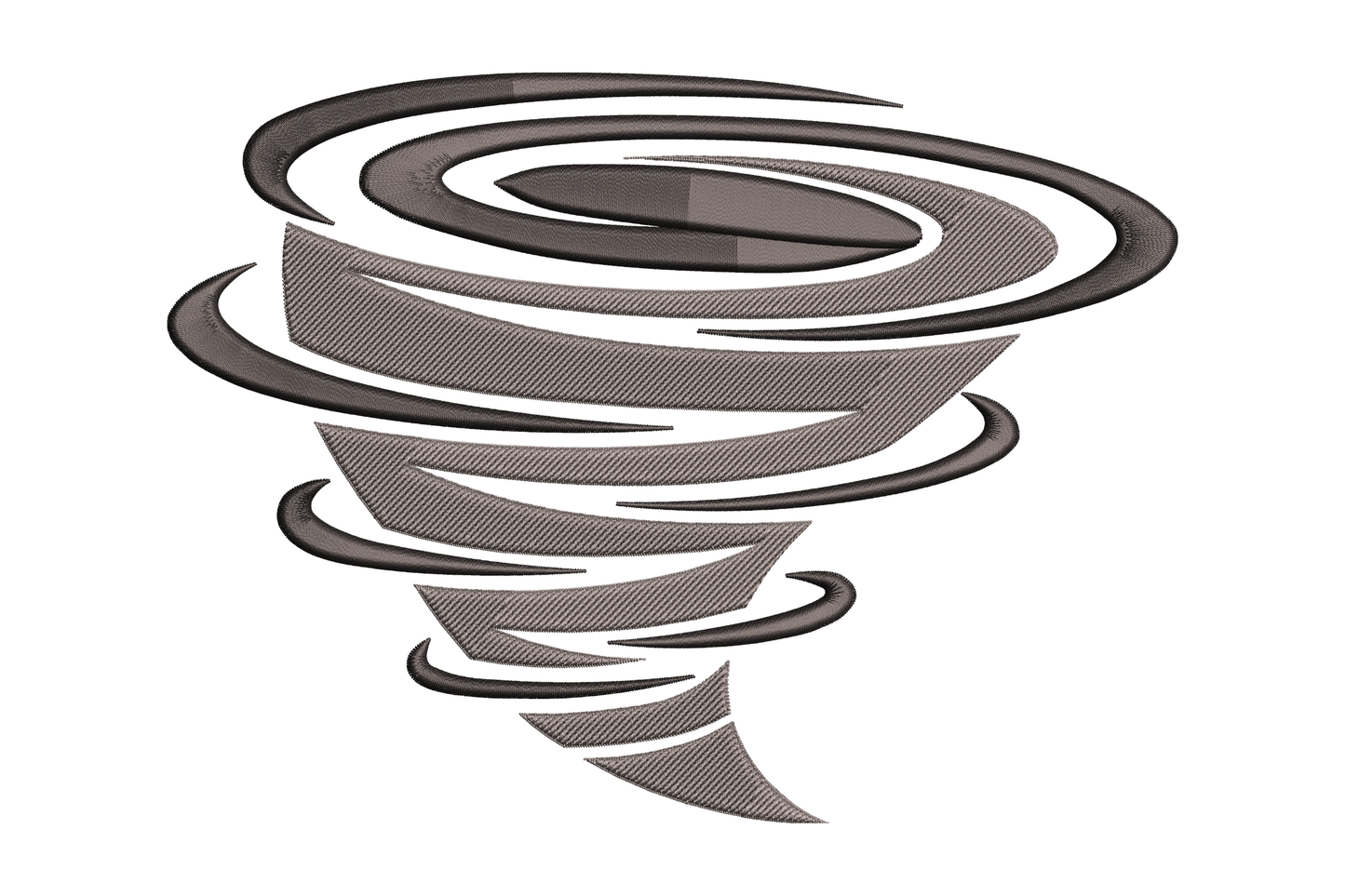 Illustration of a tornado embroidery design