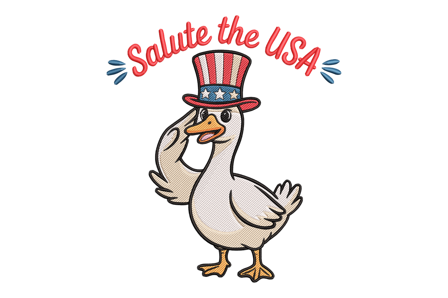 Salute the USA Goose Embroidery Design