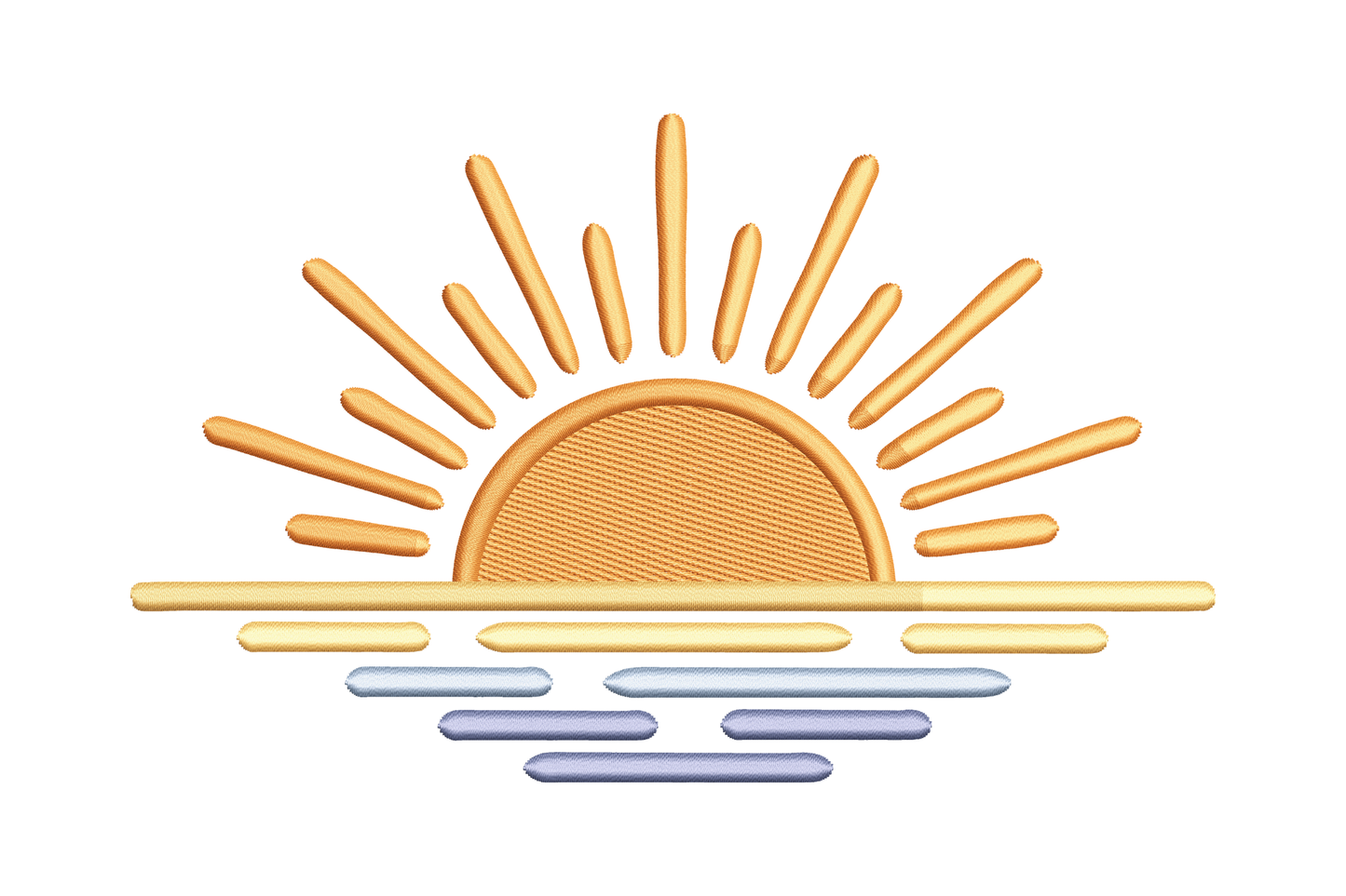 Sunrise Over Water Embroidery Design