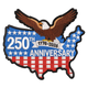 250th Anniversary USA Eagle Embroidery Design, Machine Embroidery Pattern, Instant Download