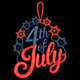 4th of July Embroidery Design, Instant Download