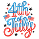 4th of July Patriotic Lettering Embroidery Design, Instant Download