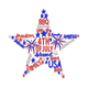 4th of July Star Typography Embroidery Design, Instant Download