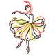 Abstract Ballerina Line Art Embroidery Design, Instant Download