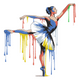Abstract Ballet Dancer Embroidery Design, Instant Download