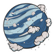 Abstract Cloud Planet Embroidery Design, Space Machine Embroidery Pattern, Instant Download