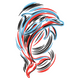 Abstract Dolphin Embroidery Design, Machine Embroidery Pattern, Instant Download