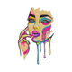 Abstract Dripping Face Embroidery Design, Instant Download