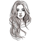 Abstract Female Portrait Embroidery Design, Instant Download