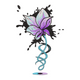Abstract Floral Splash Embroidery Design, Purple, Instant Download