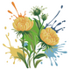 Abstract Floral Splash Embroidery Design, Instant Download