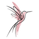 Abstract Hummingbird Embroidery Design, Minimalist Bird Machine Embroidery Pattern, Instant Download