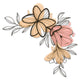 Abstract Neutral Floral Line Art Embroidery Design, Instant Download