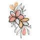 Abstract Pastel Floral Line Art Embroidery Design, Boho Flower Sketch