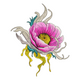 Abstract Pink Flower Embroidery Design, Modern Floral Machine Embroidery Pattern, Instant Download