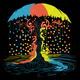 Abstract Rain Umbrella Embroidery Design, Instant Download