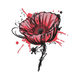 Abstract Red Poppy Flower Embroidery Design, Floral Machine Embroidery Pattern, Instant Download