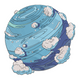Abstract Sky Planet Embroidery Design, Instant Download