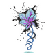 Abstract Splash Flower Embroidery Design, Instant Download