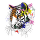Abstract Tiger Face Embroidery Design, Instant Download