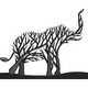 Abstract Tree Elephant Line Art Embroidery Design, Instant Download