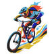 Action Mountain Cycling Embroidery Design, Instant Download