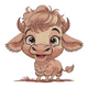 Adorable Baby Cow Embroidery Design V3, Instant Download