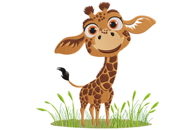 Adorable Baby Giraffe Embroidery Design V2, Instant Download