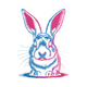Adorable Bunny Face Embroidery Design, Instant Download