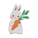 Bunny Holding a Carrot Embroidery Design, Kawaii Rabbit Machine Embroidery Pattern, Instant Download