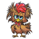 Adorable Cartoon Chicken Embroidery Design, Instant Download
