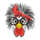 Chicken with Glasses Embroidery Design, Instant Download
