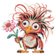 Adorable Crazy Bird Embroidery Design, Instant Download