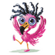 Adorable Flamingo Embroidery Design, Instant Download