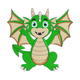 Adorable Green Dragon Embroidery Design, Instant Download