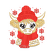 Adorable Highland Cow Embroidery Design, Instant Download
