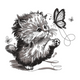 Adorable Kitten Embroidery Design, Instant Download