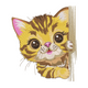 Kitten Peeking Embroidery Design, Cute Cat Machine Embroidery Pattern, Instant Download