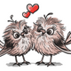 Love Birds Embroidery Design, Valentine Bird Couple Machine Embroidery