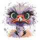 Adorable Ostrich Face Embroidery Design, Instant Download