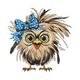 Adorable Owl Embroidery Design, Bird Machine Embroidery Pattern, Instant Download