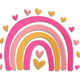 Adorable Pink and Orange Rainbow Embroidery Design, Instant Download