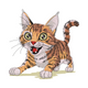 Adorable Playful Kitten Embroidery Design, Instant Download