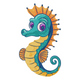 Adorable Seahorse Embroidery Design, Instant Download