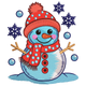 Adorable Snowman Embroidery Design, Winter Holiday Machine Embroidery Pattern, Instant Download