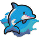 Adorable Splash Dolphin Embroidery Design, Instant Download